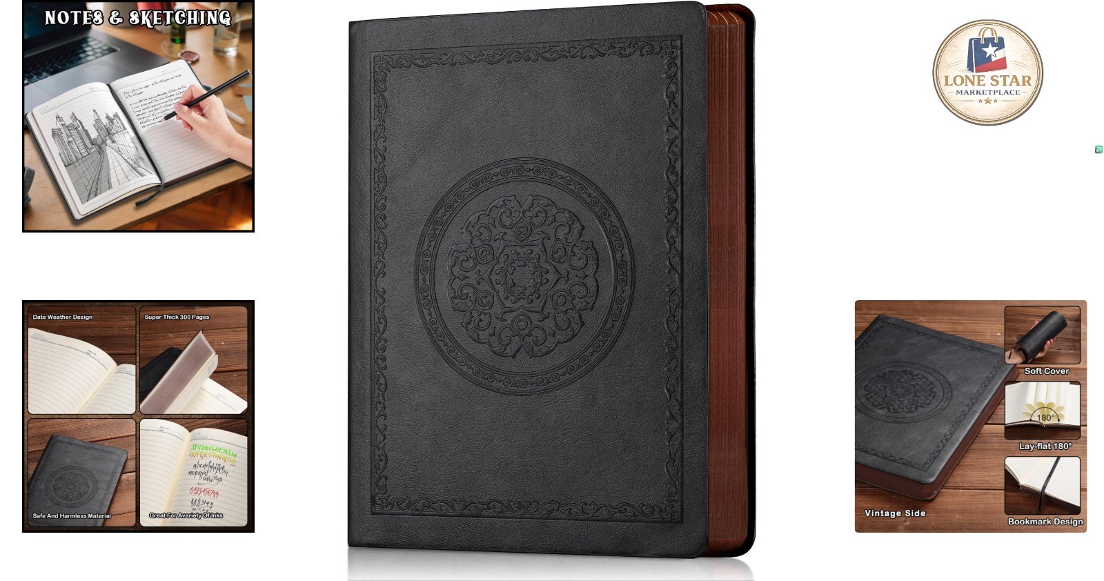 Luxurious Vintage Leather Journal Notebook – 300 Pages, A5 Size (5.7” x 8.3”)