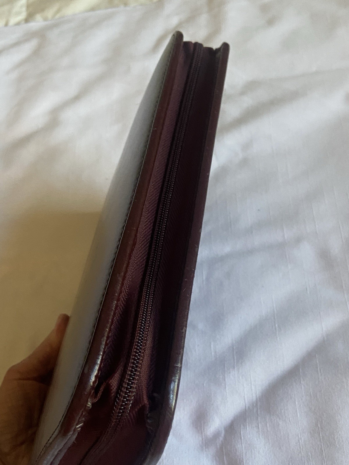 Vintage Day Timer 7 Ring Maroon/Burgundy CLASSIC Zipper Planner Binder Organizer