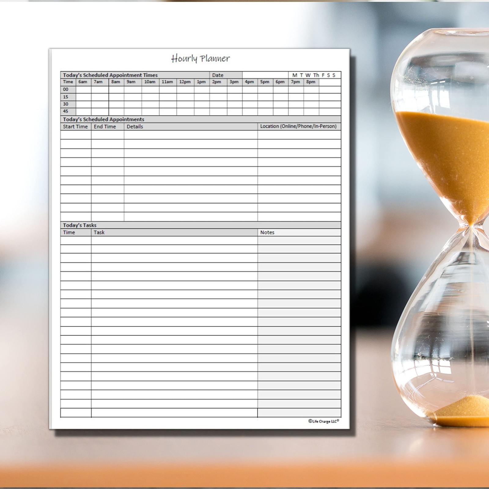 Hourly Planner Notepad. 60 Page Planning Pad w/Appointment Time Block, Task L…