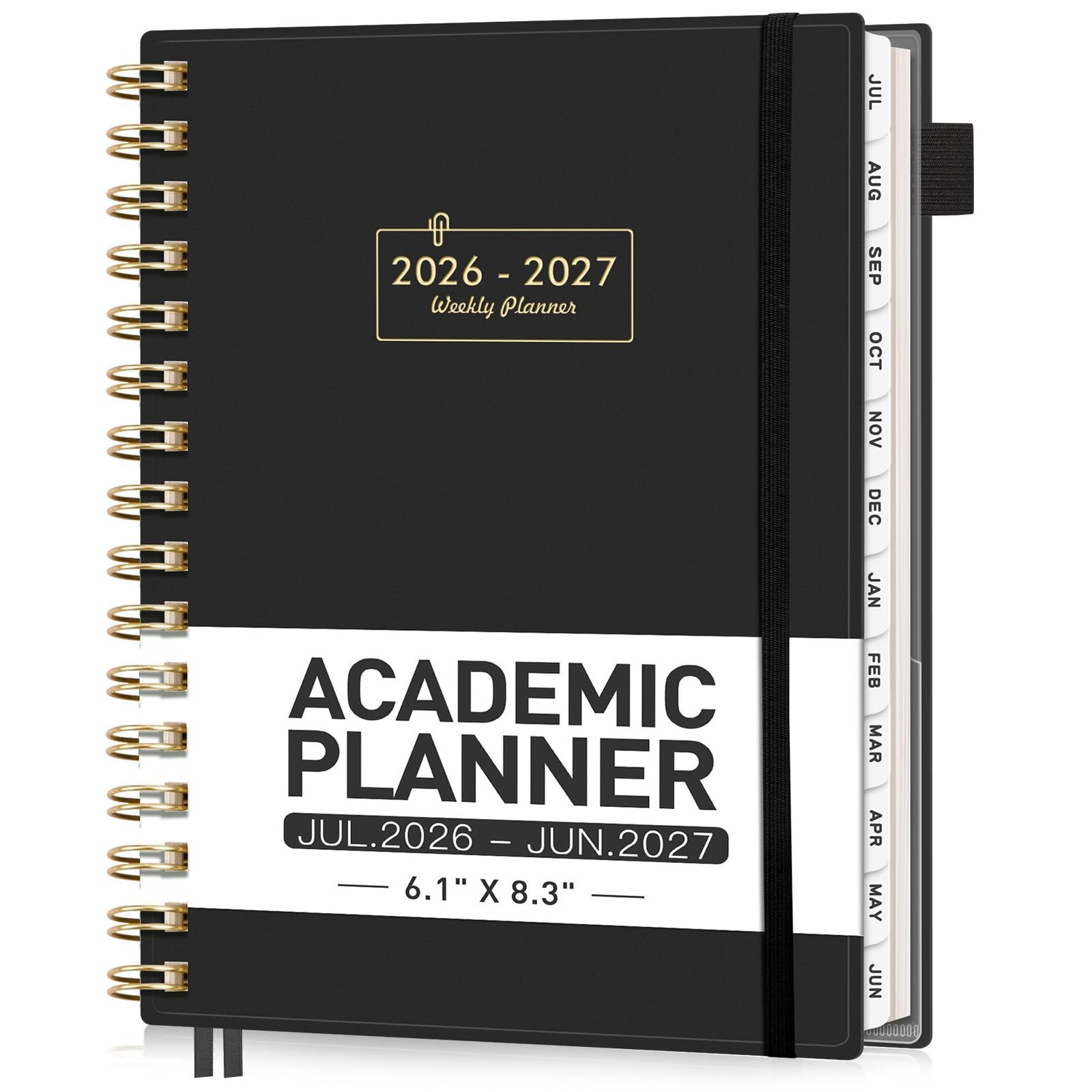 AHGXG Academic Planner 2026-2027, July 2026 – June 2027, 5.7″ x 8.3″, Black