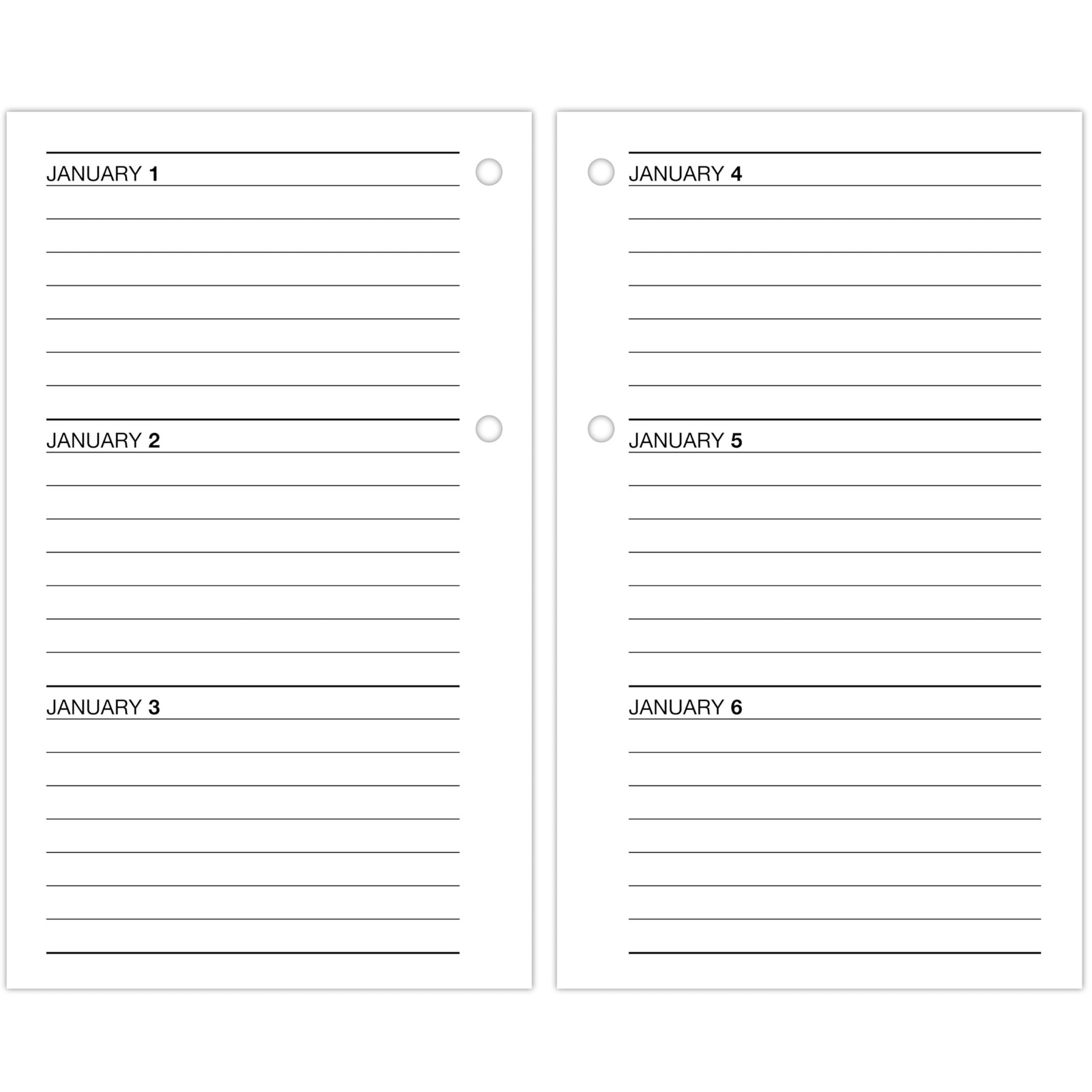 2026 Desk Calendar Refill, Daily, 3.5″ x 6″, Standard, Loose-Leaf (E717T5026)