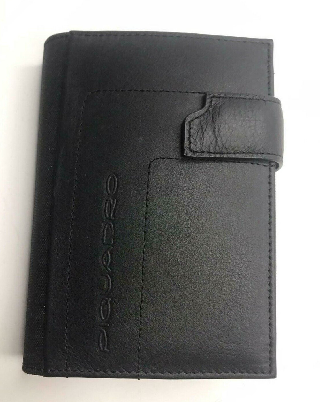 Piquadro Leather Synthetic Agenda Planner Organizer Cover Black Small Italy made