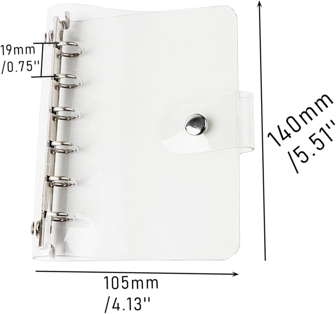 A7 Binder 6 Ring Budget Binder Clear PVC Planner Cover Notebook Shell for Organi