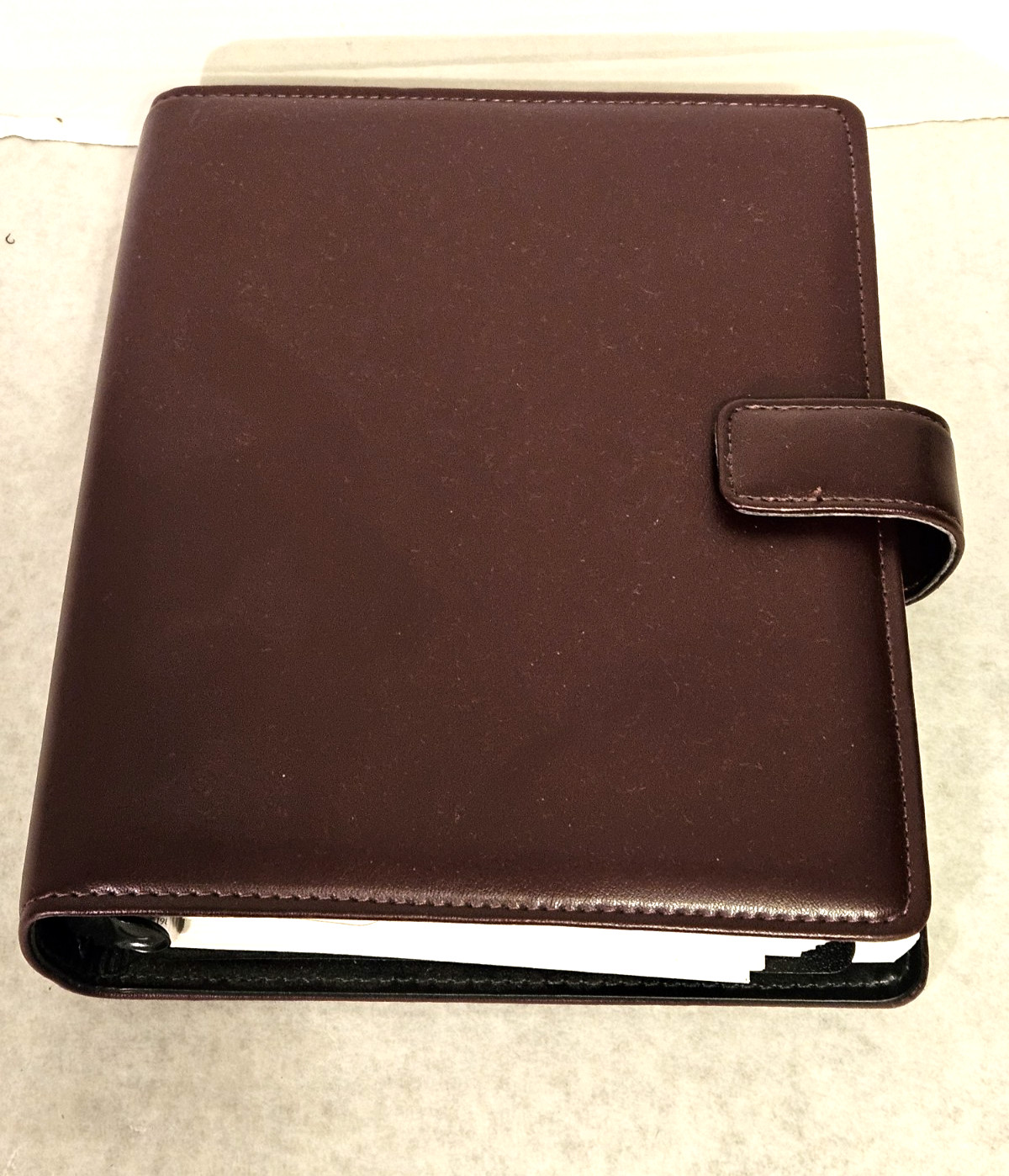 Vtg 1994 Leather Day Runner Classic Edition Planner 3-Ring Binder Burgundy