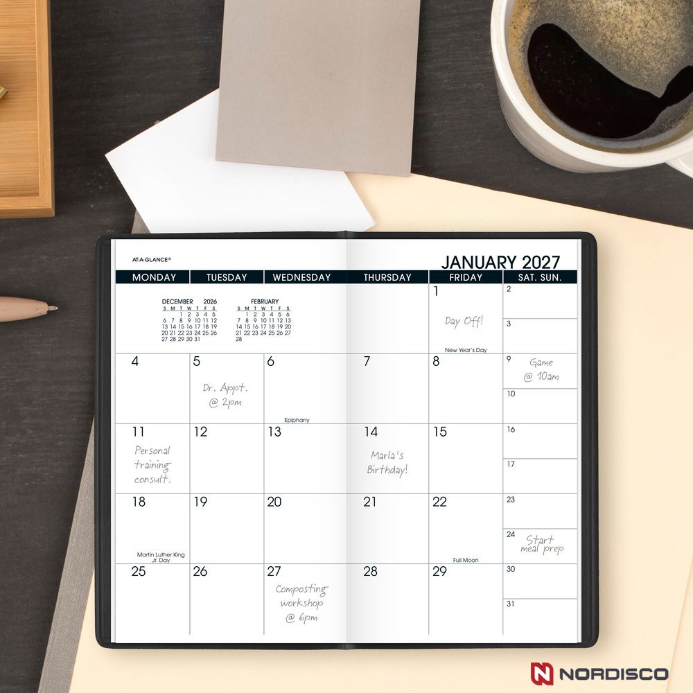 2026 & 2027 At-A-Glance 70-024-05 Two Year Monthly Planner, 3-1/2 x 6″