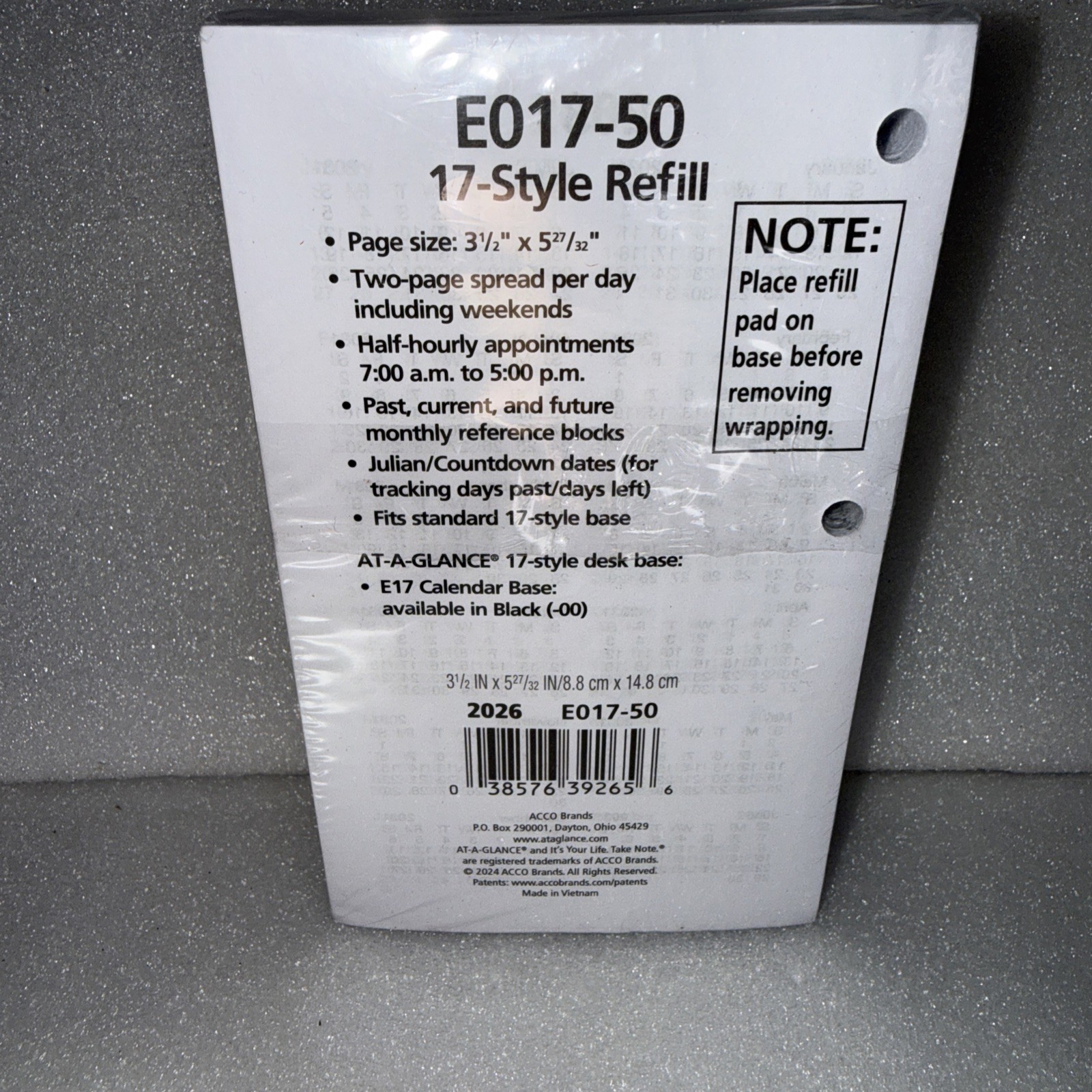 At-A-Glance E017-50 Daily Desk Calendar w Index Refill Only 3.5 x 6″ NEW