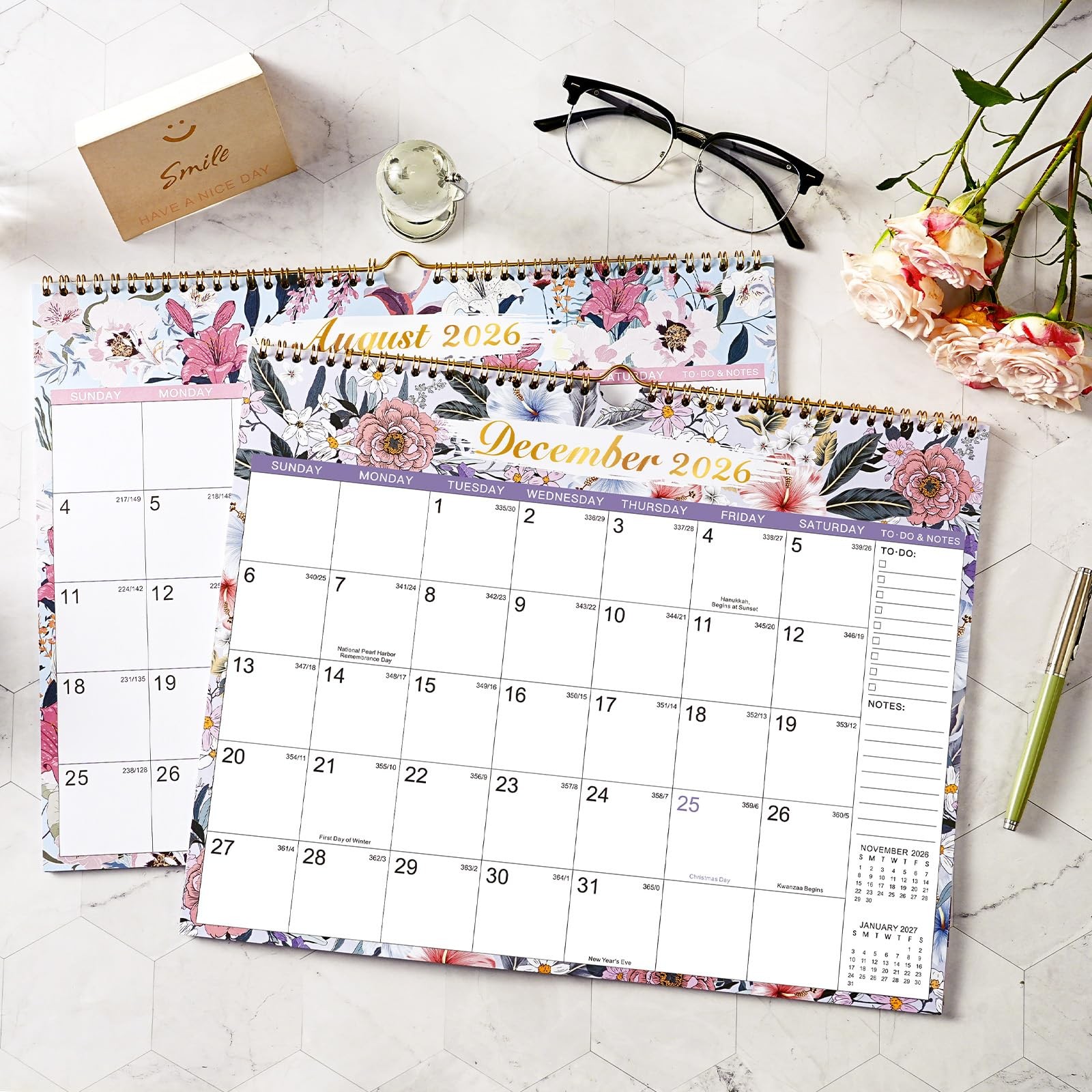 2026 Wall Calendar – 12 Months Hanging from 14.8″ x 11.6″, yellow