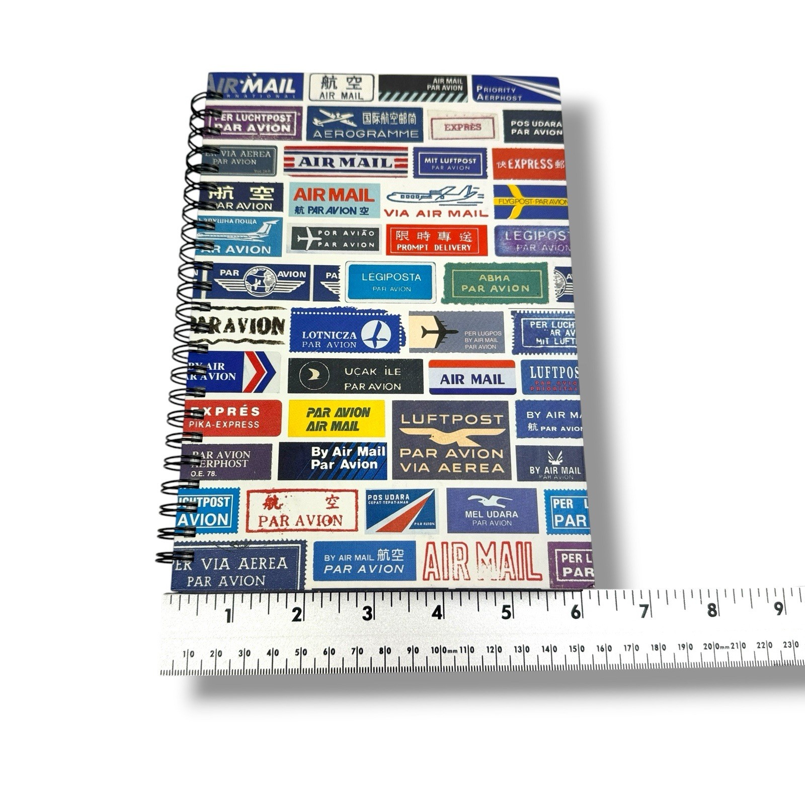 AIR MAIL Par Avion NOTEBOOK Journal Spiral Bound HC 63 Blank Pgs Chronical Books