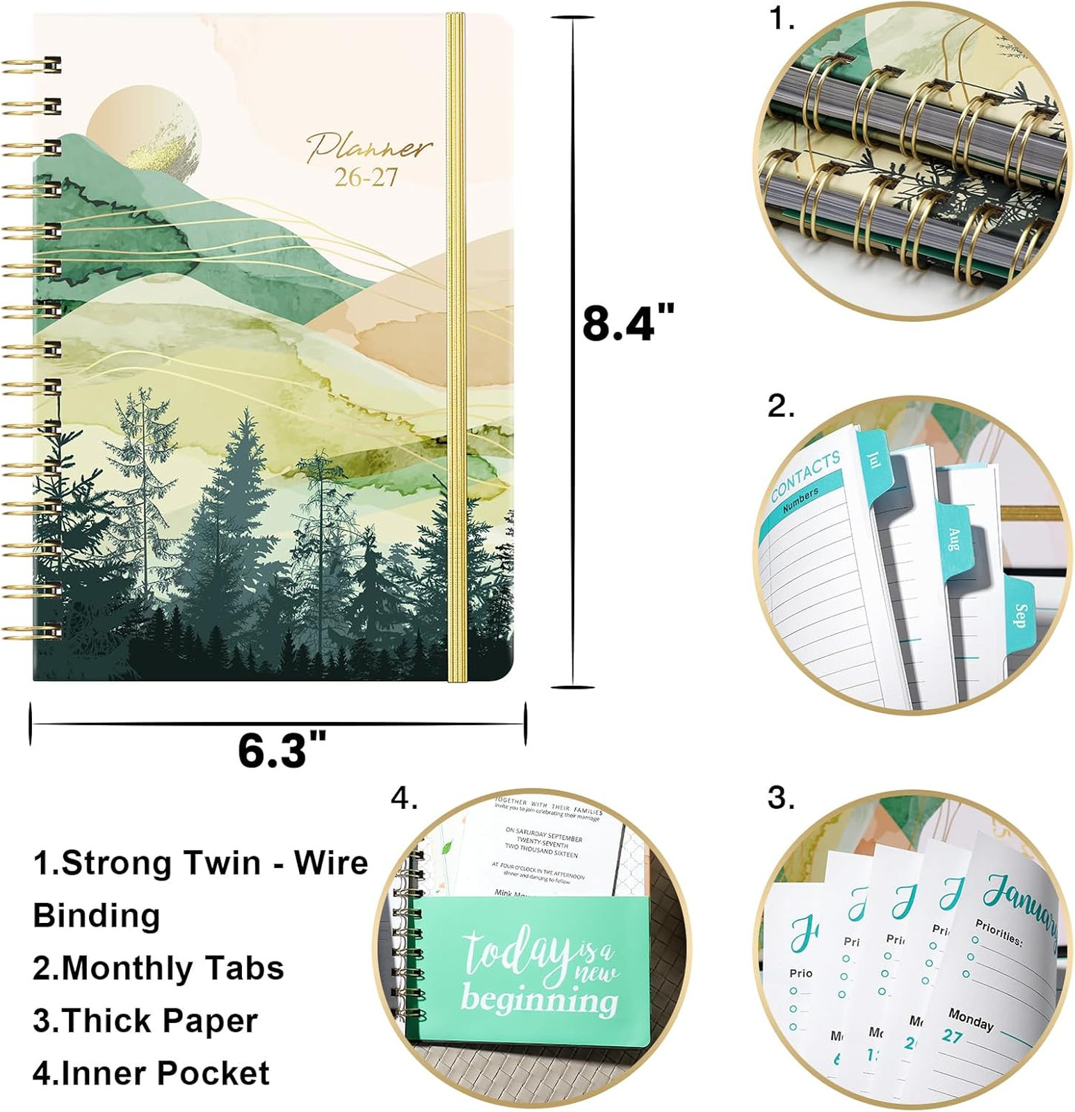 2026 2027 Academic Planner Weekly Monthly Calendar July 2026 June 2027 6.4 x 8.5