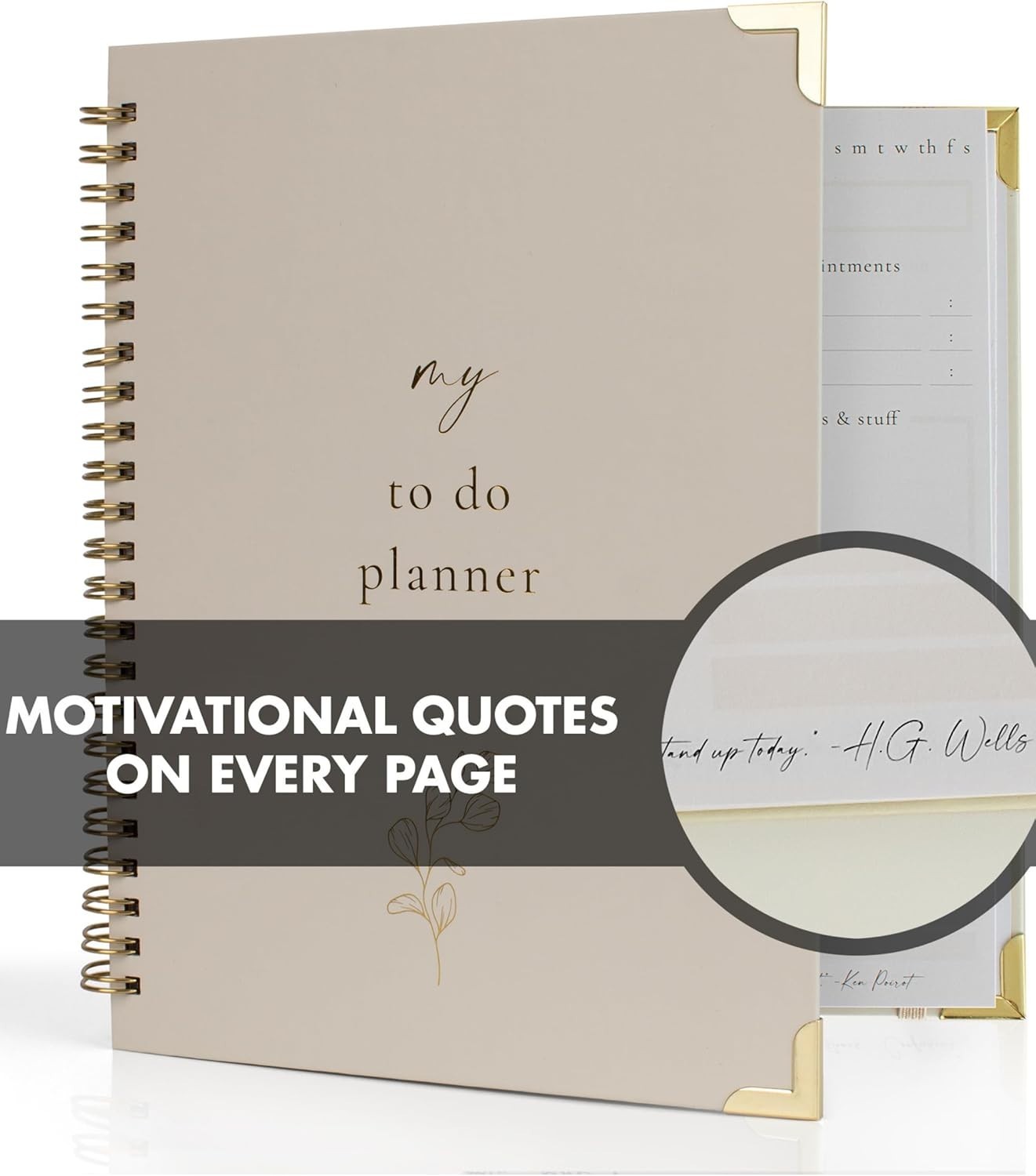 Beautiful Daily Planner with Motivational Quotes – Aesthetic 120-Page Notebook