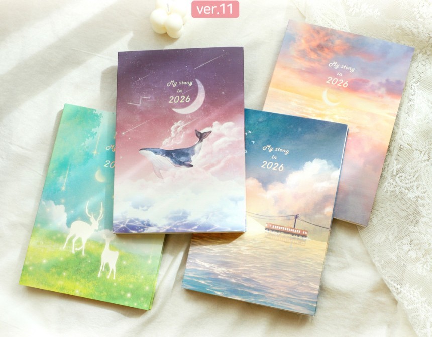 PLEPLE 2026 MY STORY DIARY VER.11 with Sticker/Monthly Weekly Daily Planner Note