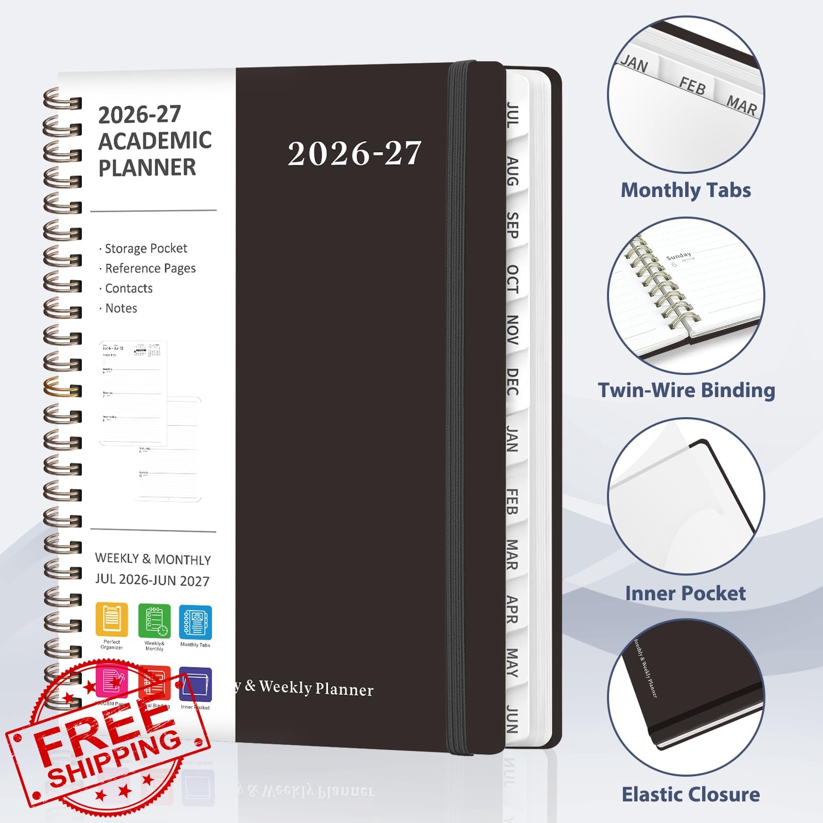 VALOME planner 2026-2027 black A5