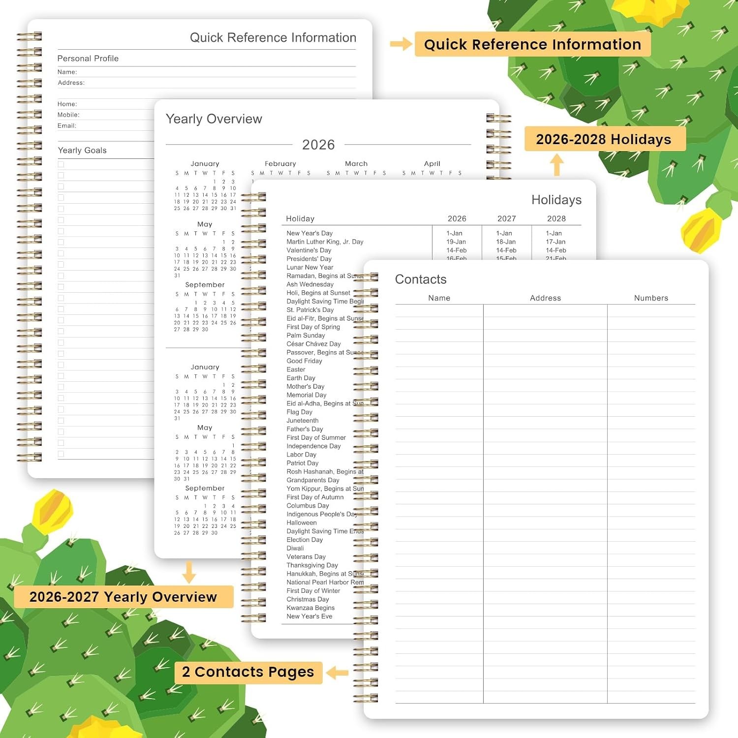 2026 Monthly and Weekly Planner: 9” x 11”, Inner Pocket & Yearly Overview