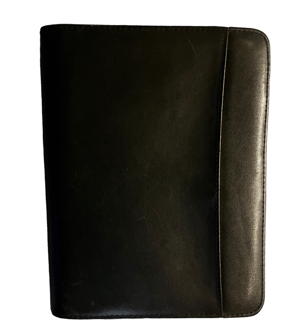 Vintage Day Runner planer leather cover 3 ring organizer black zip aruond read d