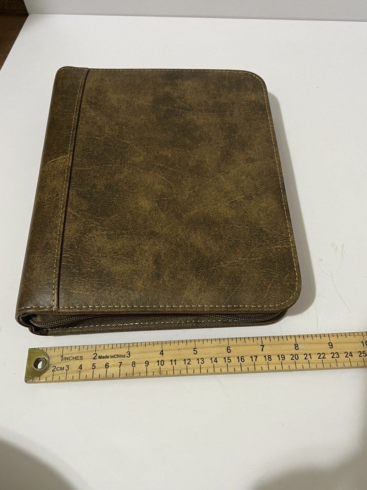Franklin Covey Tyler Zipper 7-Ring Classic Size 10”x8” Planner Binder Brown