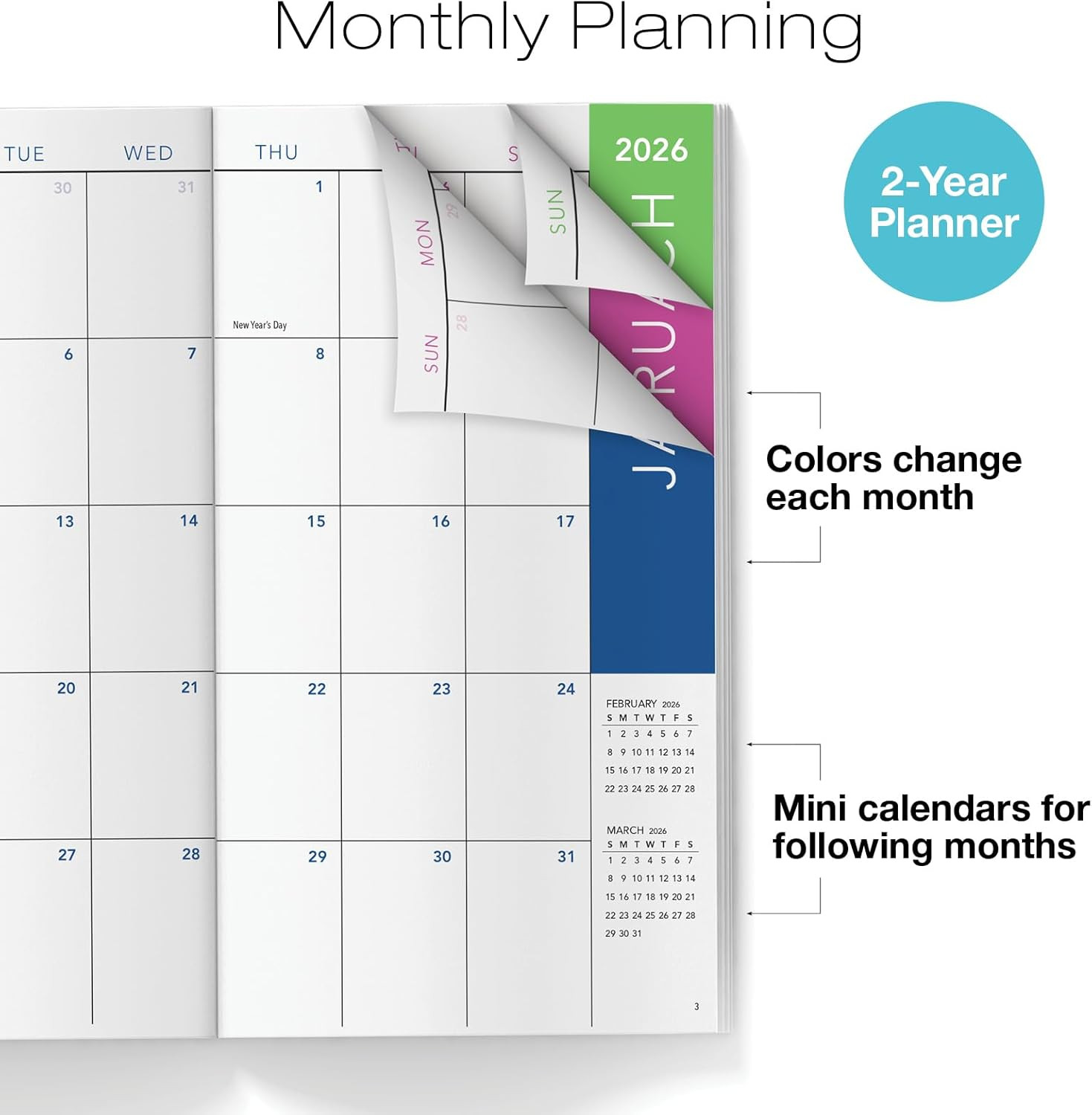 2-Year Monthly Pocket Planner/Pocket Calendar, 3.5″X6.5″, 2026-2027: Weekly Plan