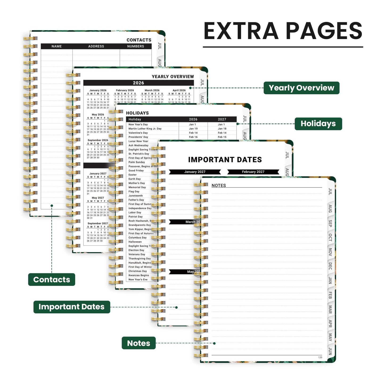 Academic Planner 2026-2027, Monthly and Weekly 6.3″x8.5″ (A5), Butterfly