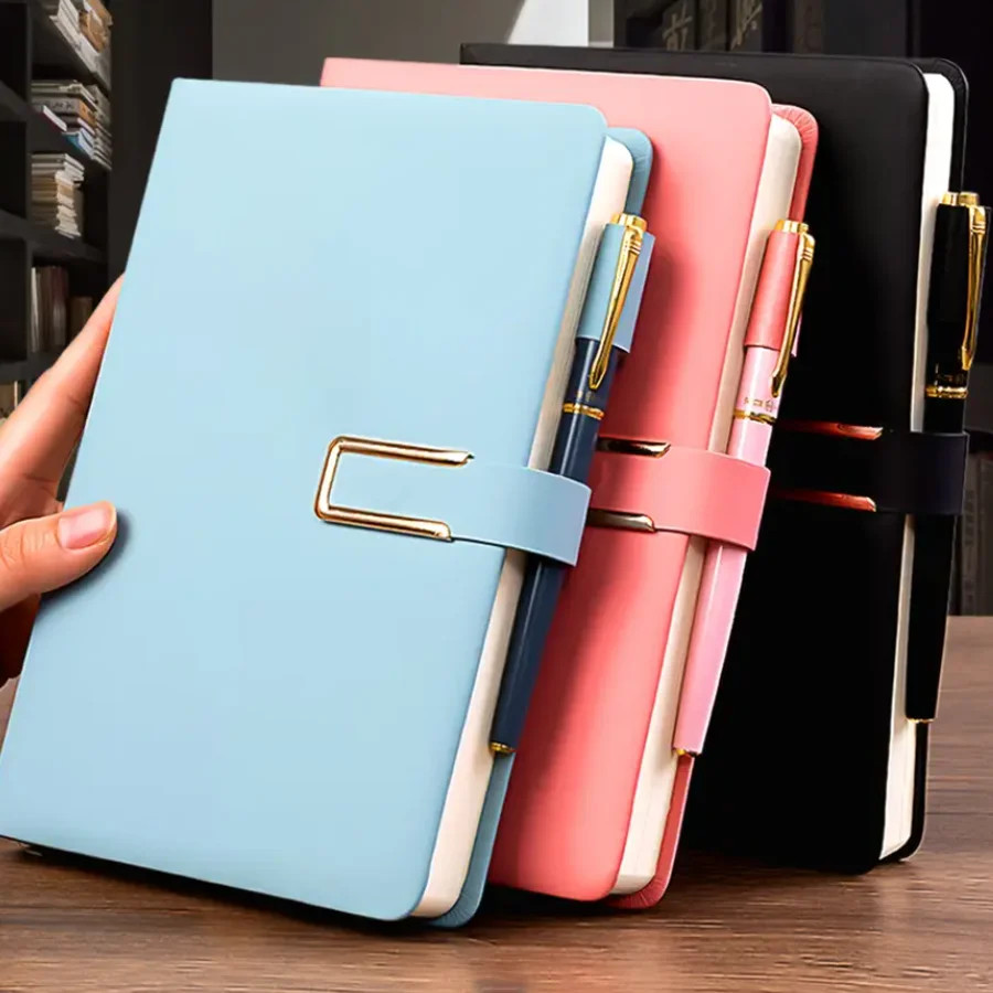 A5 Vintage Leather Notebook Soft Cover Journal 200 Pages Business College