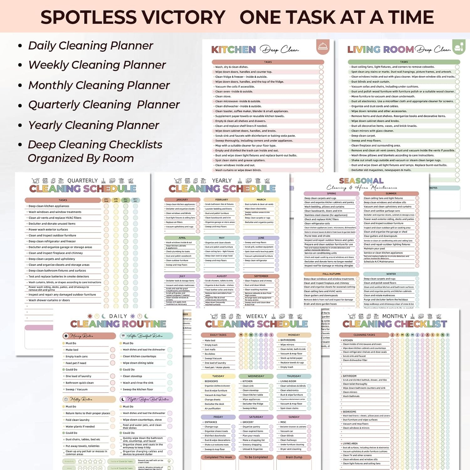 Adhd Cleaning Planner – Reusable Adhd Cleaning & Organizing Planner Daily Weekly