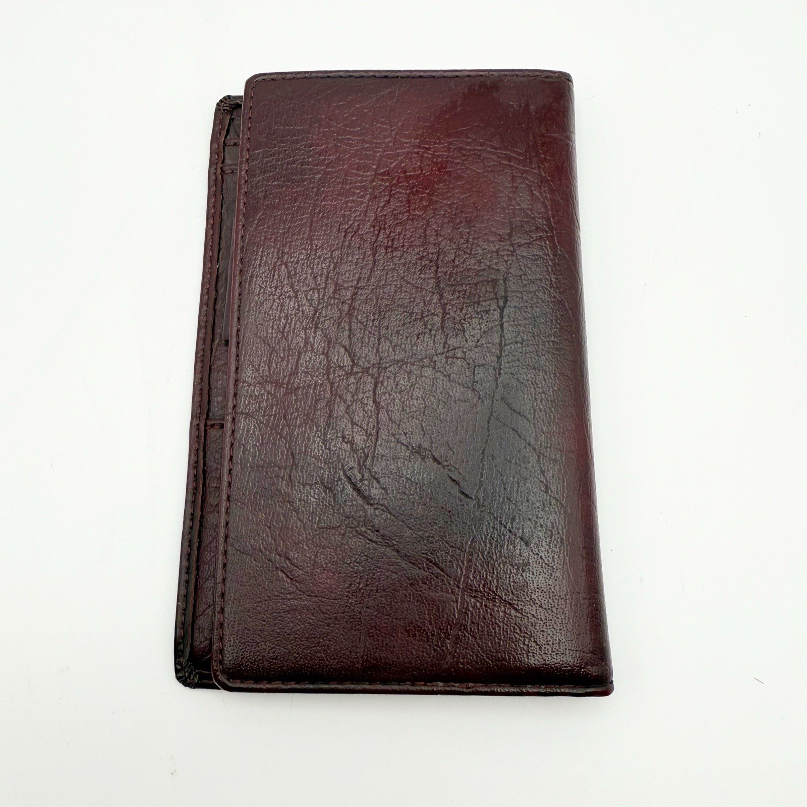 Vintage Day-Timer Senior Size Wallet Organizer Dark Brown Leather