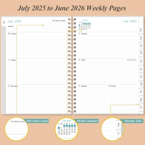 2025-2026 Planner – Academic Planner 2025-2026 from July 6.4″ x 8.5″ Rose Leaf