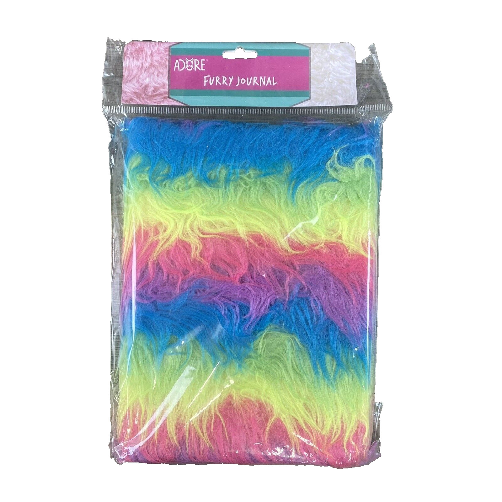 Adore Furry Multi-colored Journal Birthday Gifts Fancy Notebook New Rainbow