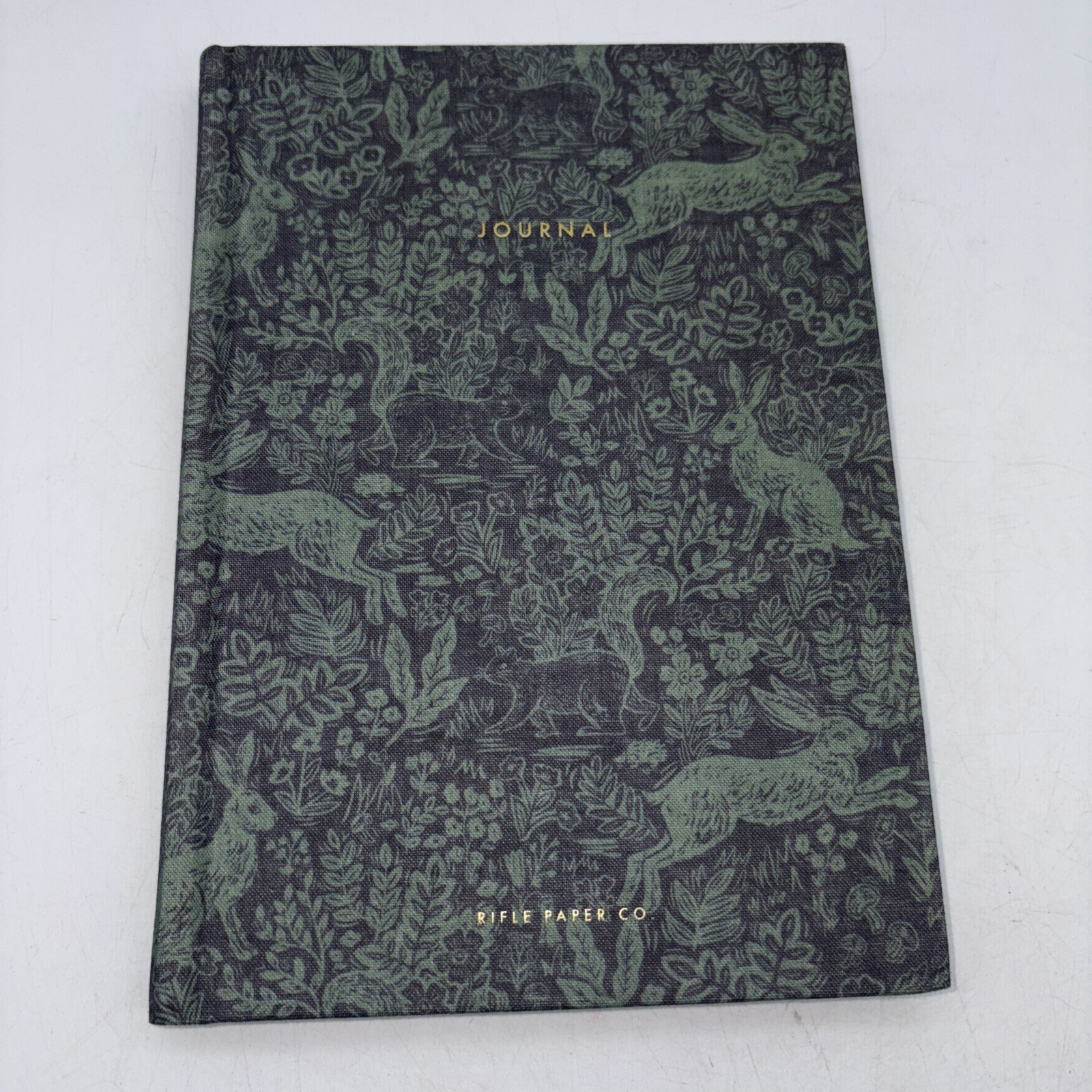 Rifle Paper Co Garden Rabbit Green Fabric Journal 144 Ruled Pages Hardcover New