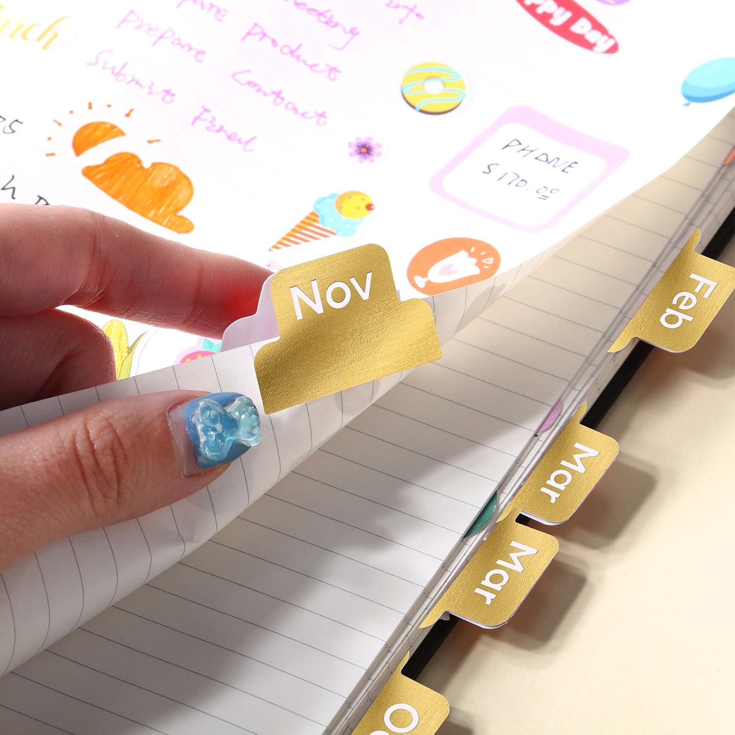 24 Pieces Monthly Tabs for Planner Adhesive Tabs Designer Accessories Monthly Ta