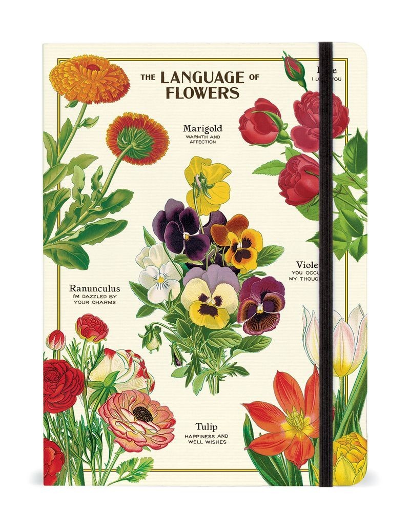 Cavallini & Co. Language of Flowers Large Notebook with elastic closure