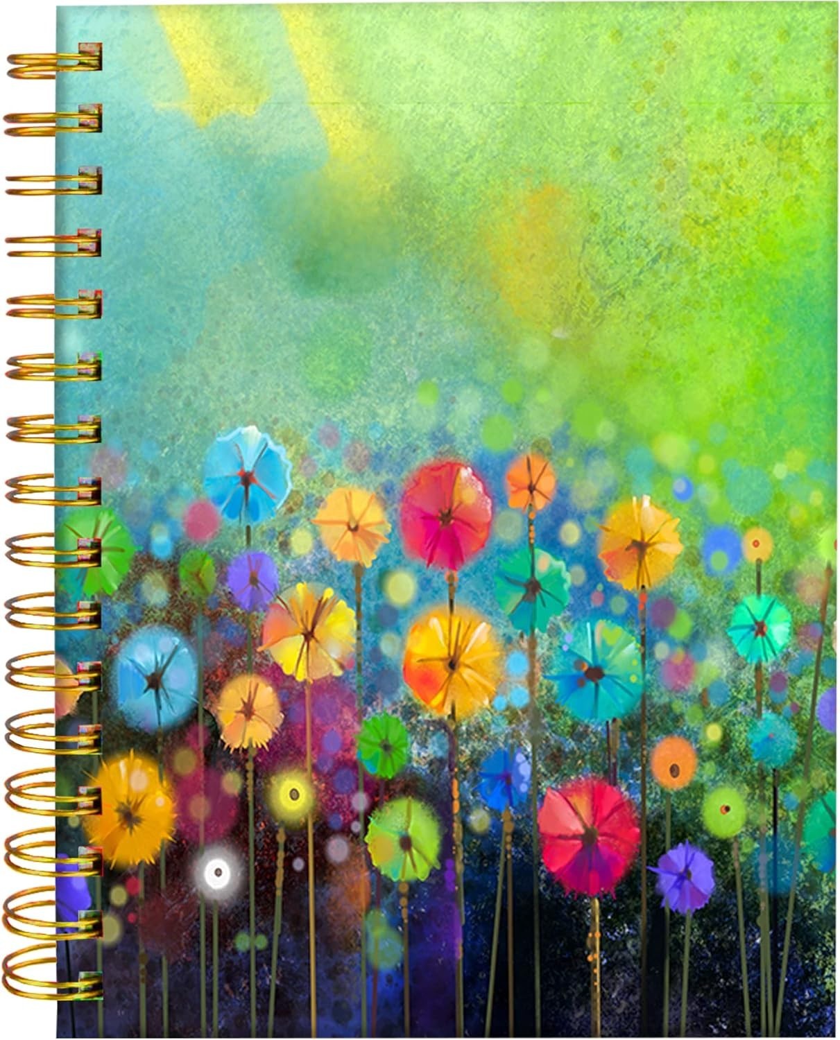 Spiral Notebook Twin-Wire Binding A5 Watercolor Floral for School Office Home