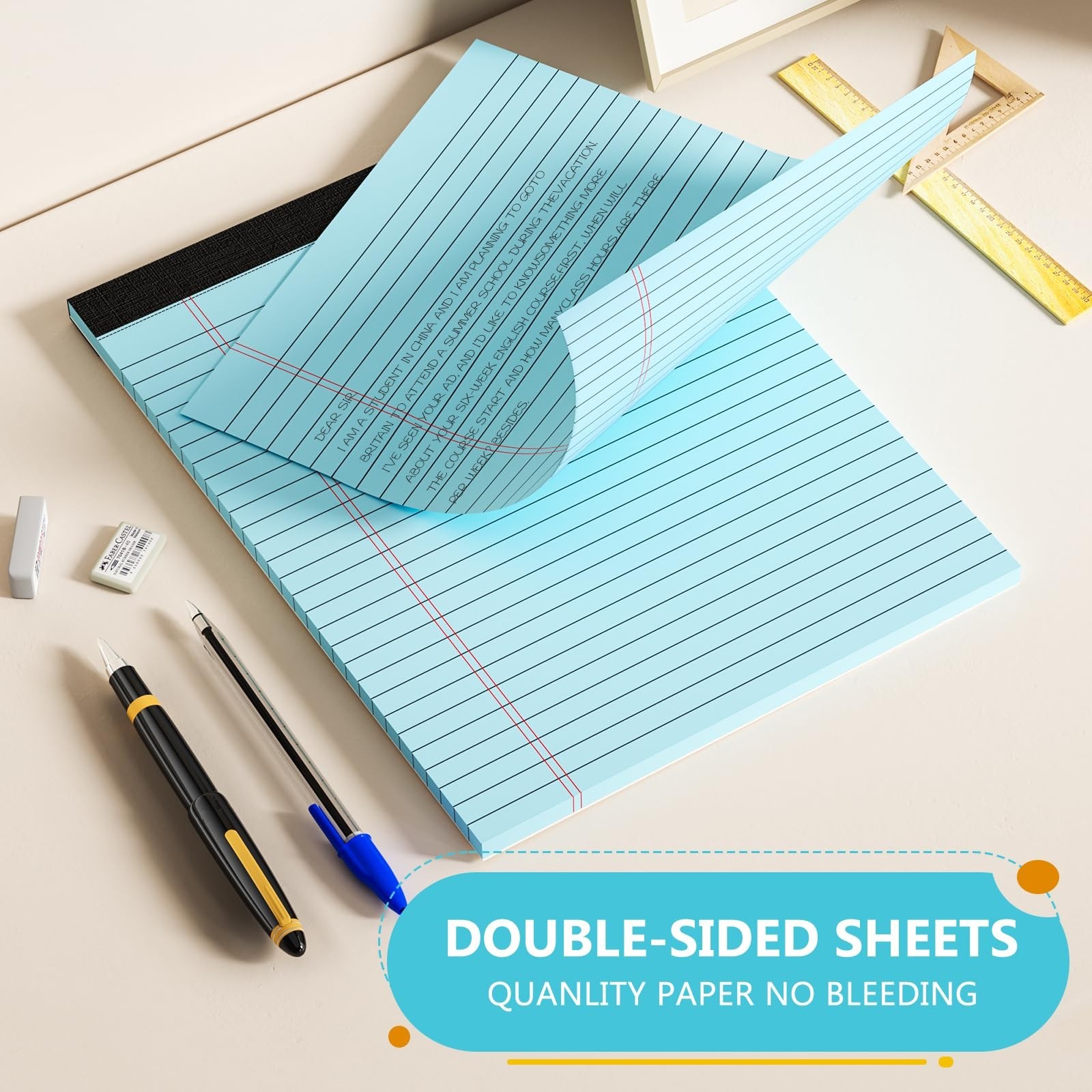 Legal Pads 8.5 x 11, Colored Note Pads 8.5 x 11, Wide Ruled Paper, 3 Pack Not…