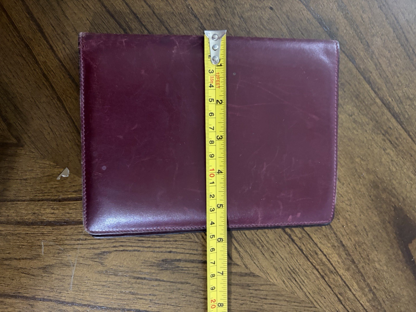 Gucci Address Book Holder Burgundy Leather With Gold tone Hardware