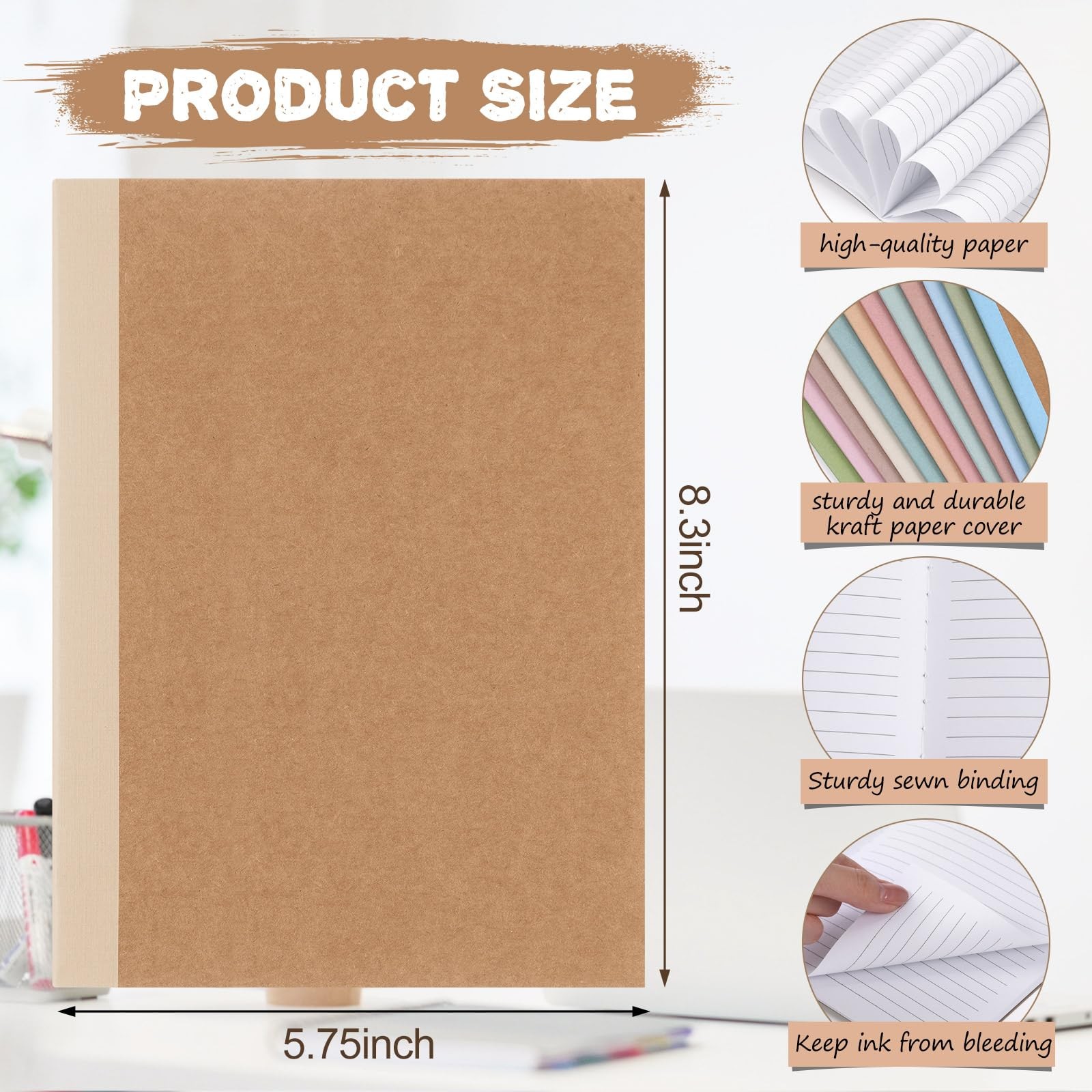 Harloon A5 Composition Notebook Journals 8 x 5.75 in College Light Color