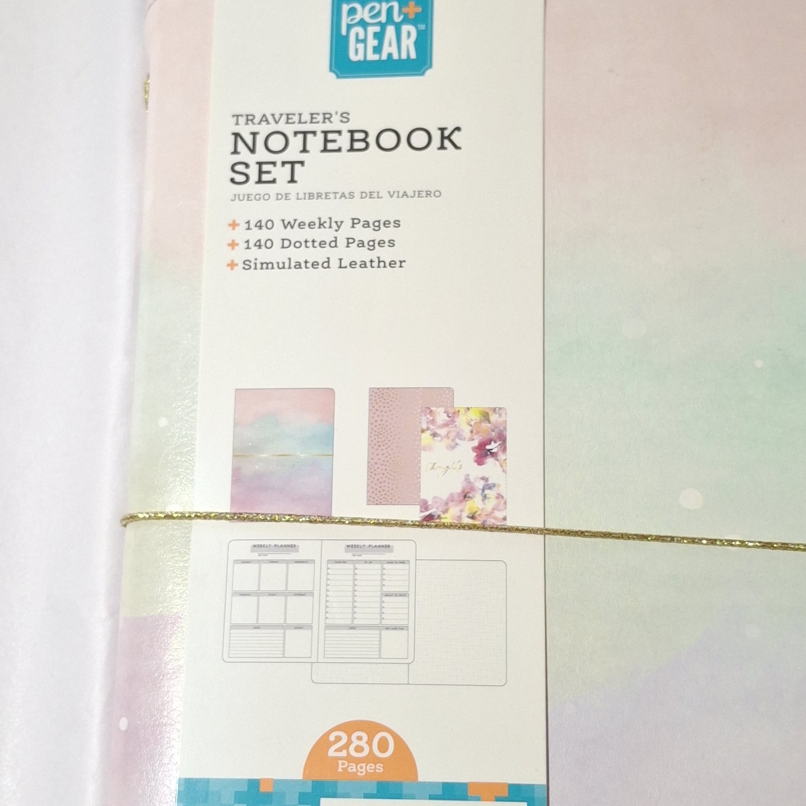 Pen+Gear Travelers Notebook Weekly Planner Set Pastel 280 Pages Sim. Leather