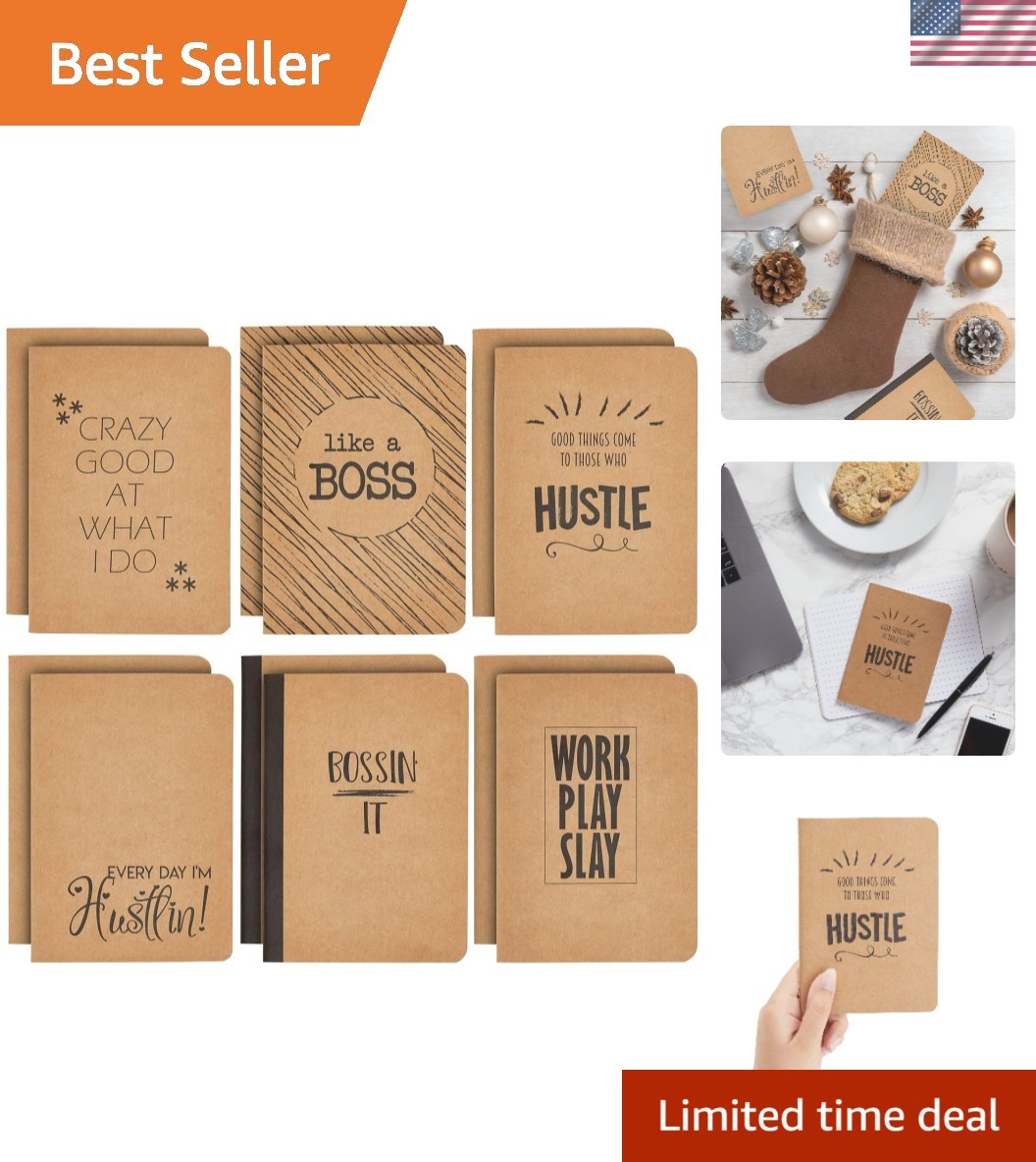 Kraft Brown A6 Notebooks 12-Pack – Eco-Friendly 80-Page Journals for Kids
