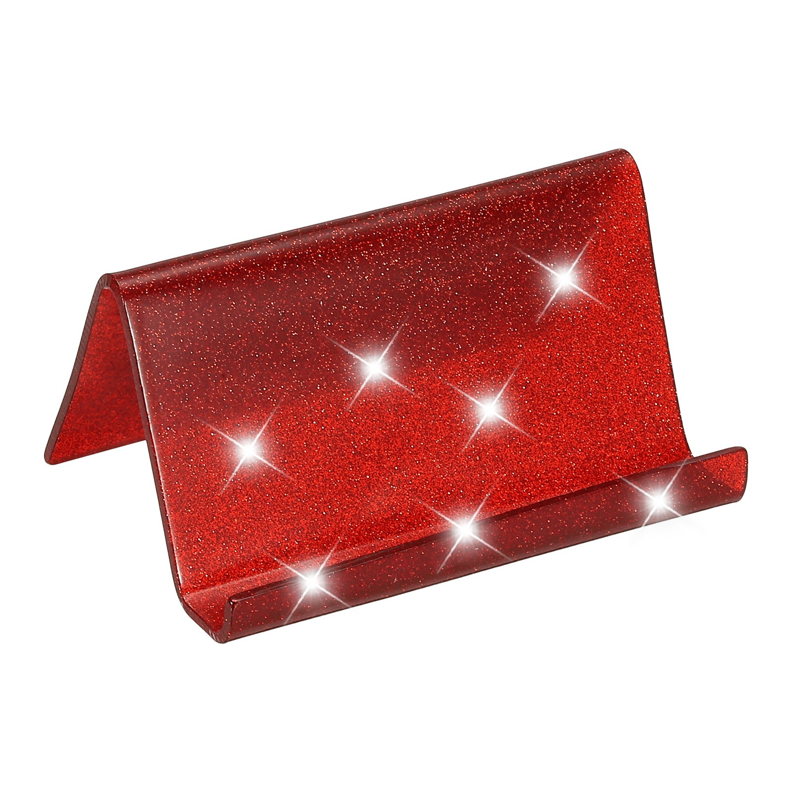 Business Card Holder for Desk, Acrylic Card Holders Shine, Red