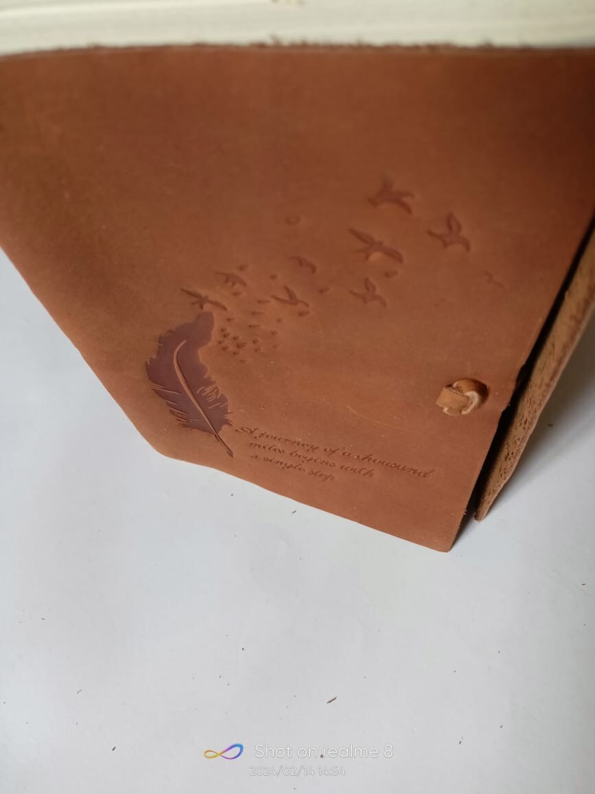Leather Journal Handmade Leather bound Writing Notebook Custom Recycled Paper fs