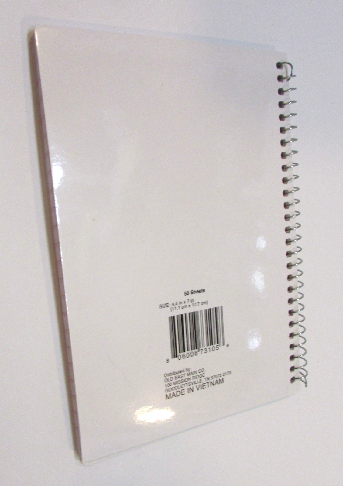 New Old East Main Brand 50 page 5×7 hc Ruled Paper Spiral Floral Cover Notebook