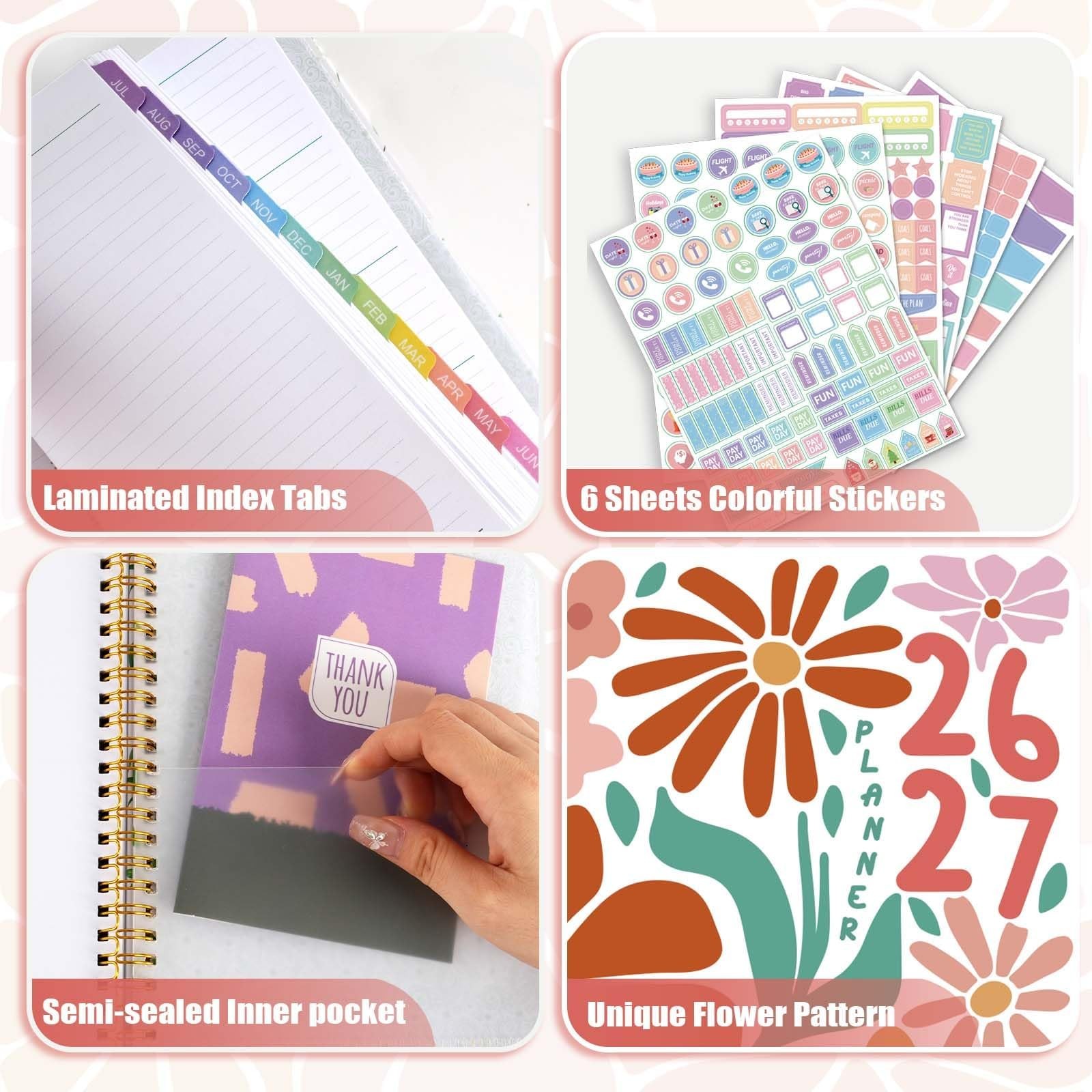 GuassLee Academic Planner 2026-2027 form July 2026 to June 6.1″×8.4″, Yellow