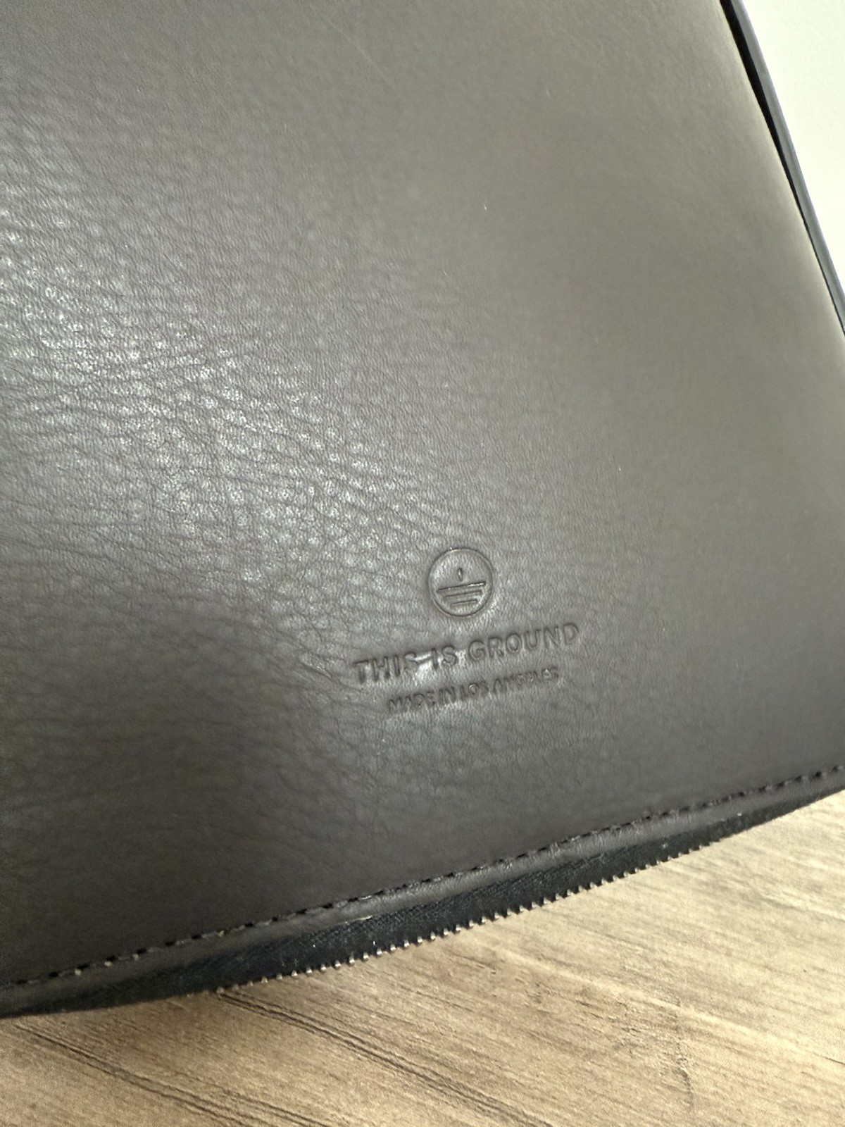 This Is Ground TIG Mod 4 Matte Black Leather Portfolio Zipper Case Rare Sold Out