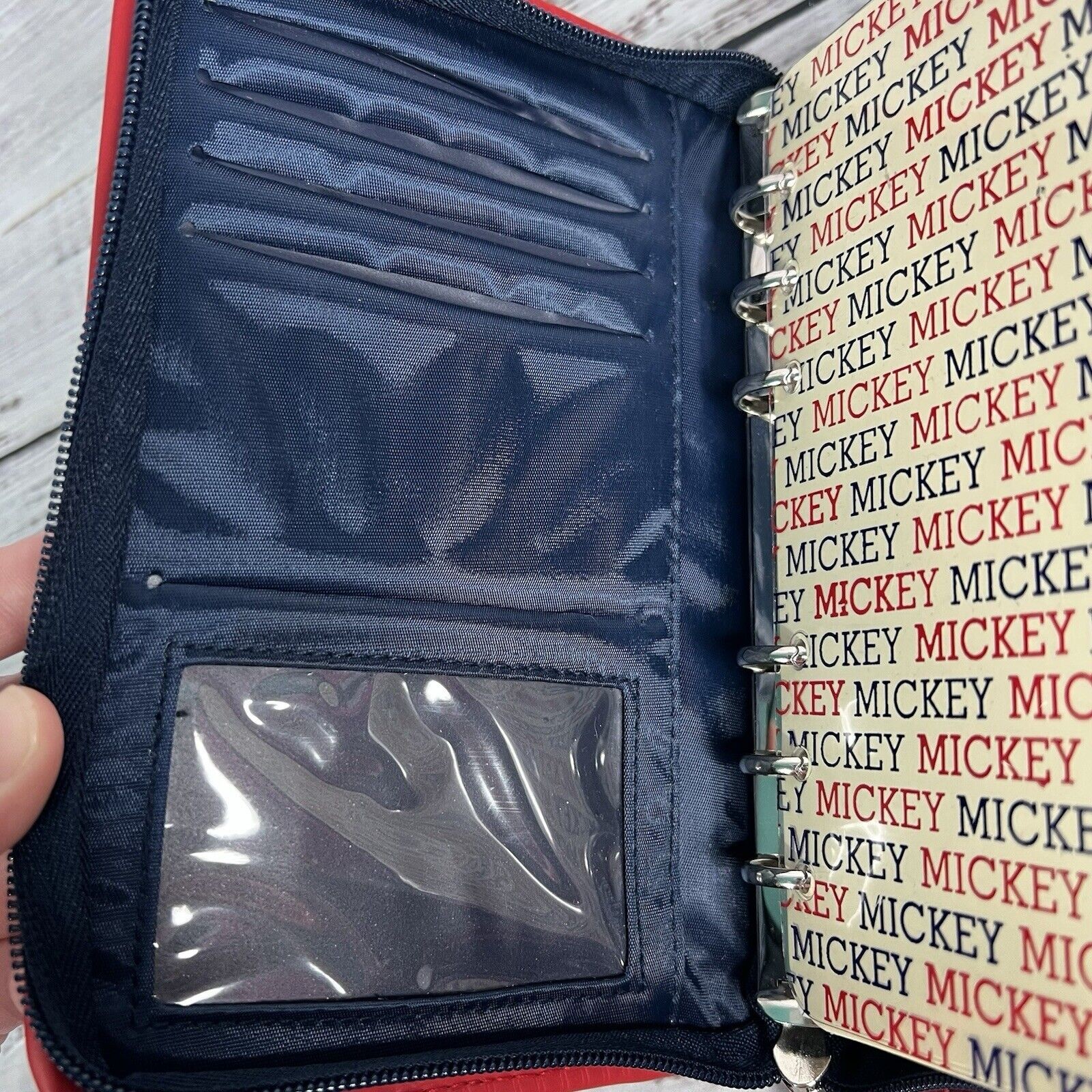 Vintage Mickey Mouse Zip Around Planner Disney Personal Size 90s Y2K