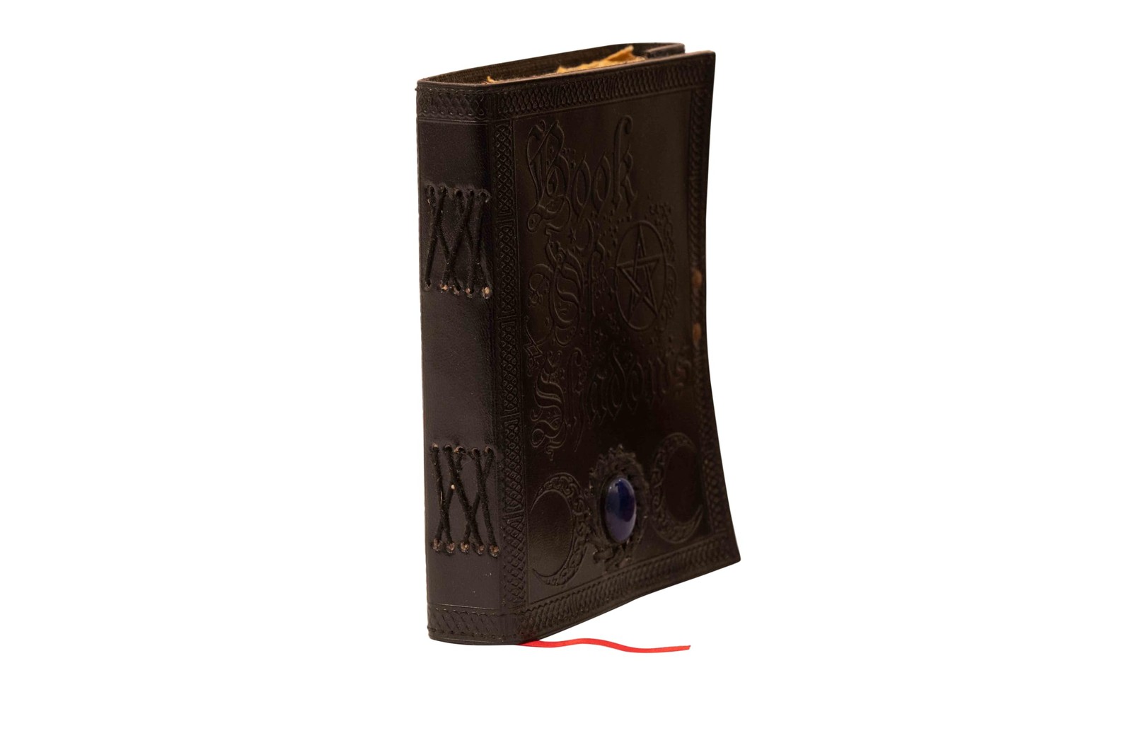 Book Of Shadows Leather Journal with Semi Precious 6x8x1.25 inches, Black