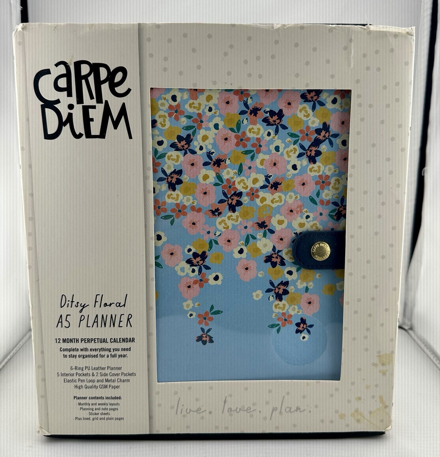 Carpe Diem Ditsy Floral A5 Personal Planner New Open Box