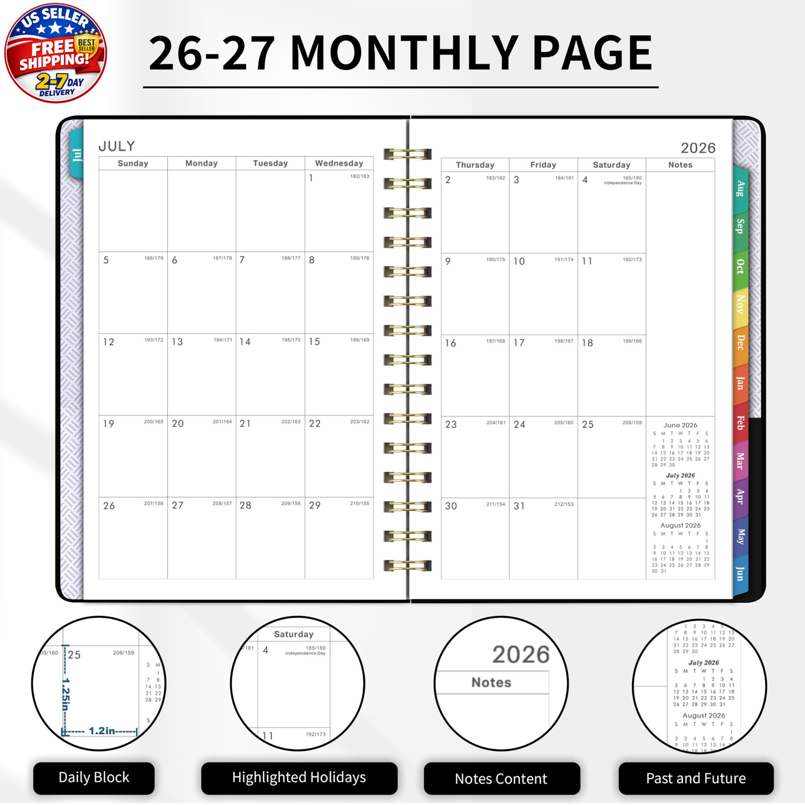 Planner 2026-2027 – Planner 2026-2027 Weekly and Monthly from Jul. 2026 – Jun. 2