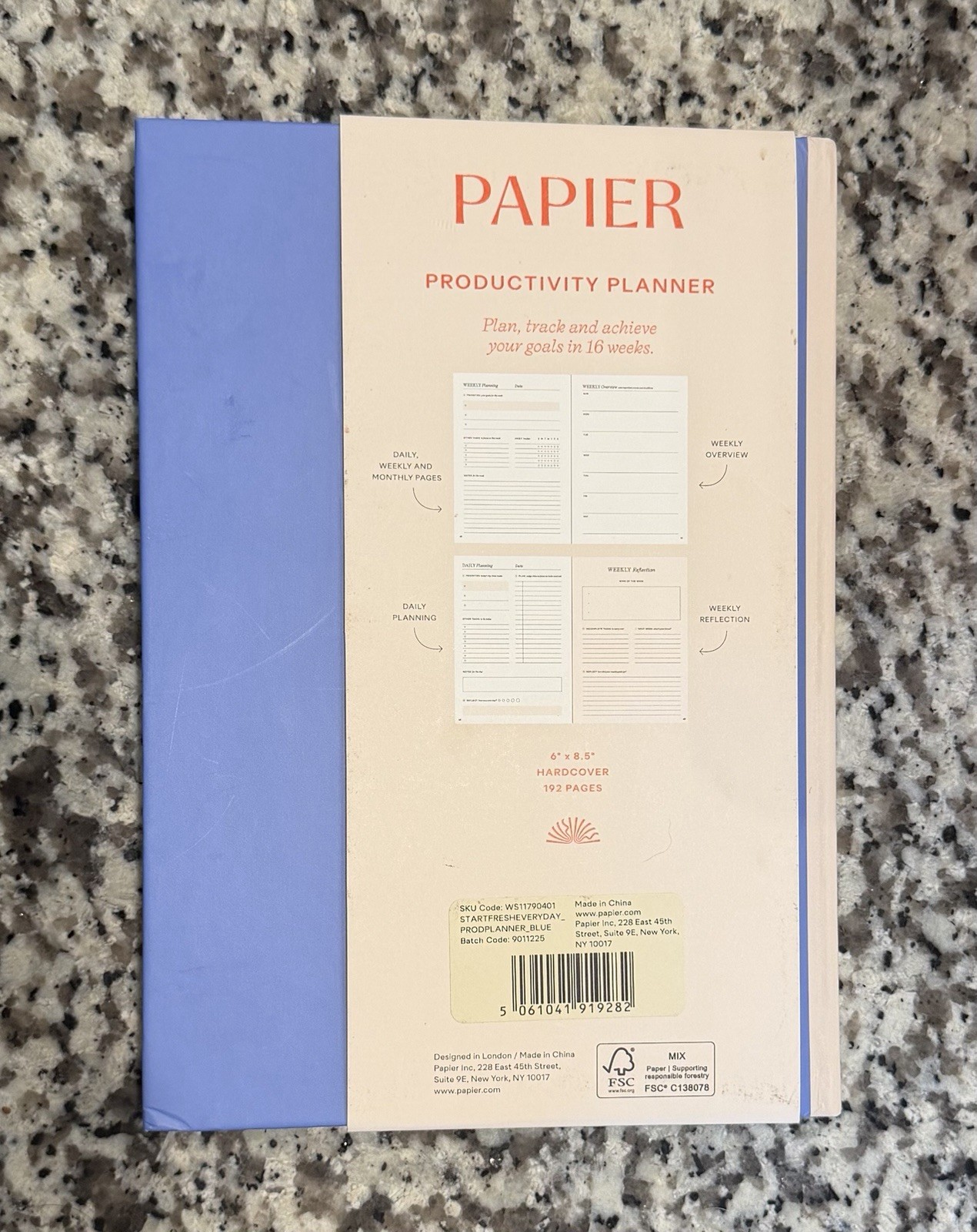 Papier Productivity Planner Start Fresh Every Day 6″ x 8.5″ Hardcover Undated