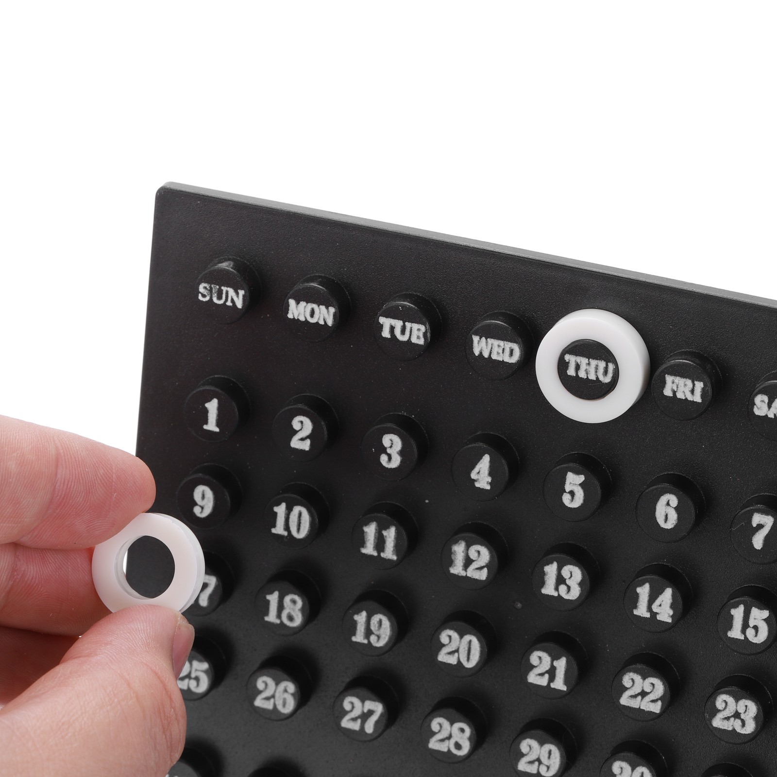 Wood Perpetual Calendar Desktop Acrylic Calendar Stand Black