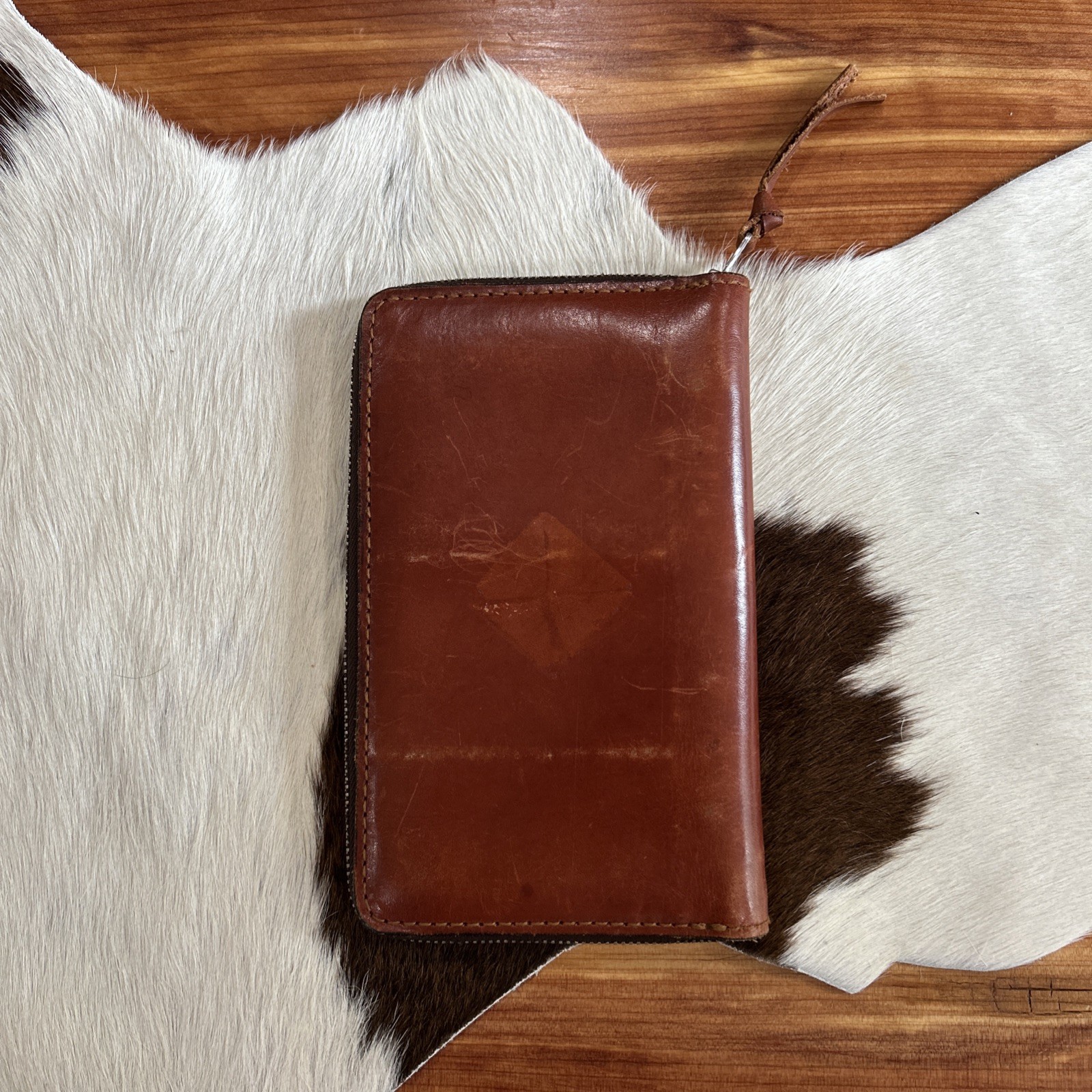 Vintage Planner Organizer Binder Leather Brown