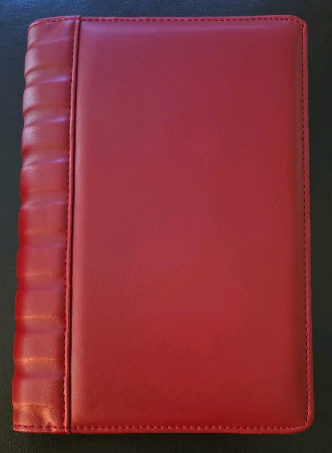 Faux Red Lined Journal Notebook, (Red), Medium 5.6 in X 8 in