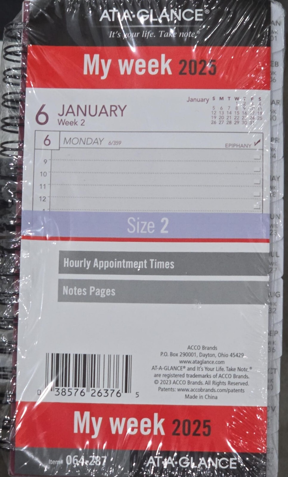 AT-A-GLANCE 2025 Refill Wirebound Pocket Weekly Planner 3 14 x 6 12 – Refillable