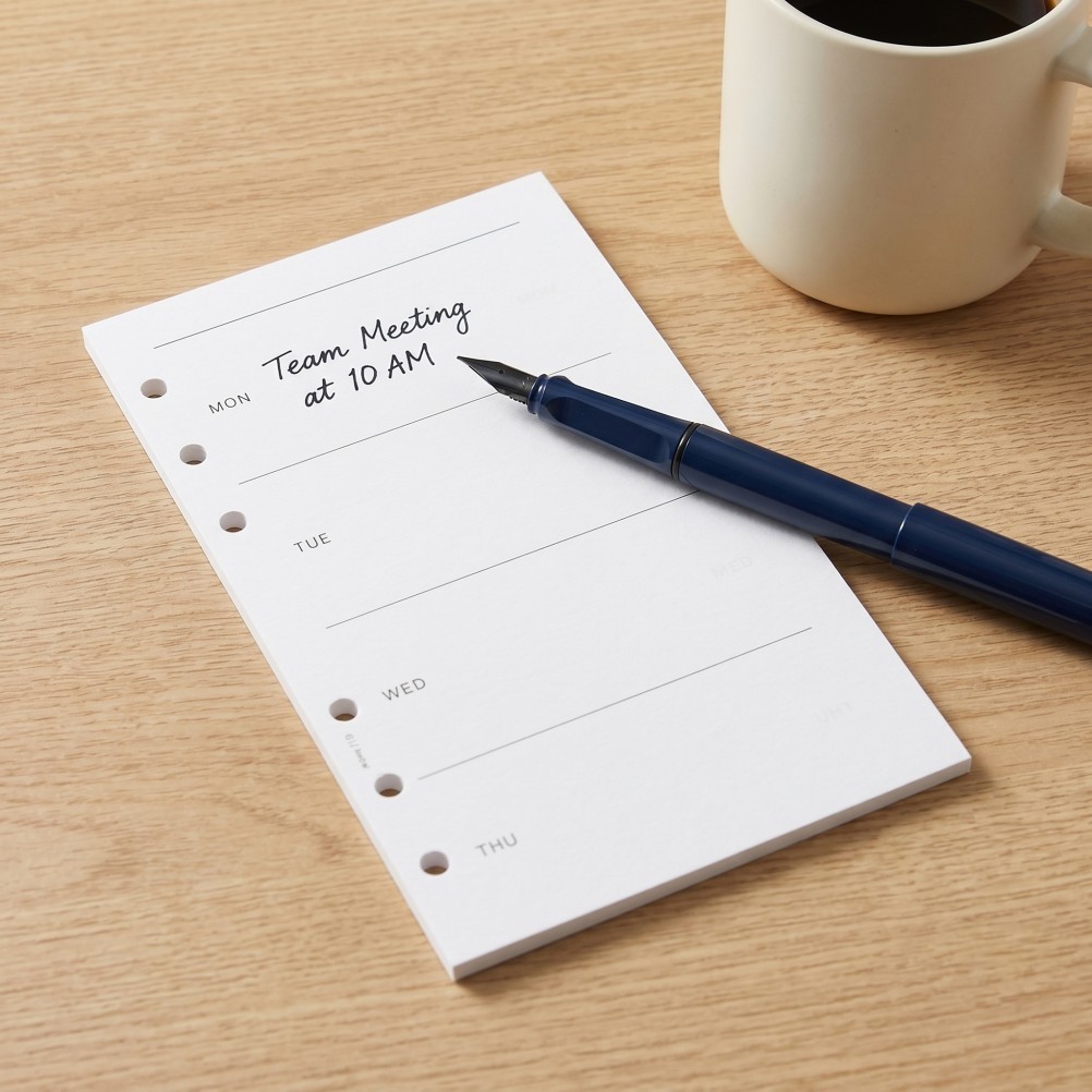 A6 Planner Refills Reusable White Paper Weekly Organizer Inserts 6 Hole